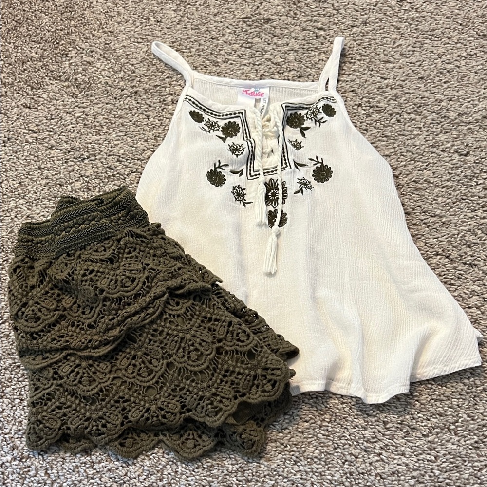 Justice Embroidered Top and Shorts